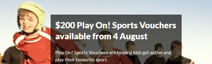Play On! Sports Vouchers are available